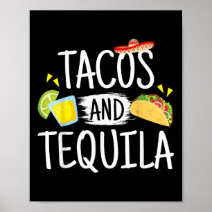 Funny Tacos und Tequila Mexican Sombrero T-Shirt G Poster