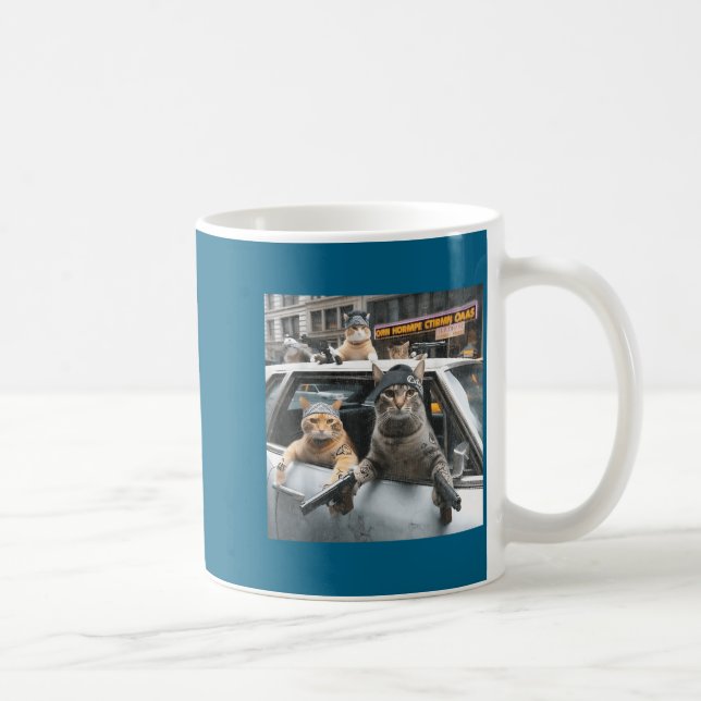 Funny Tactical Cat Meme Military Style  Kaffeetasse (Rechts)