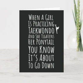 Funny Taekwondo Cards For Her Teen Girls Women TKD Karte