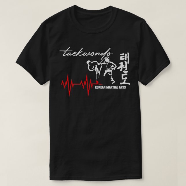 Funny Taekwondo Heartbeat korea Kampfkunst T-Shirt (Design vorne)