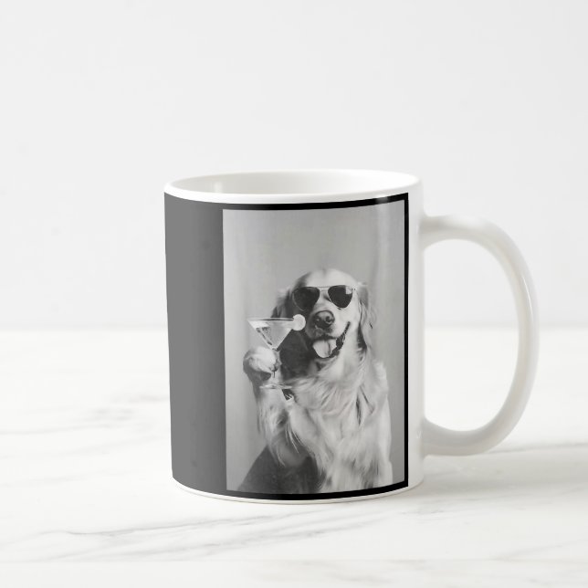 Funny Tail Dog Golden Retriever With Sungles Marti Kaffeetasse (Rechts)