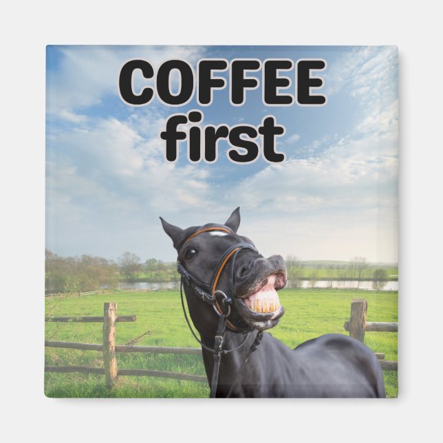 Funny Talking Horse Spaß Magnet (Vorne)