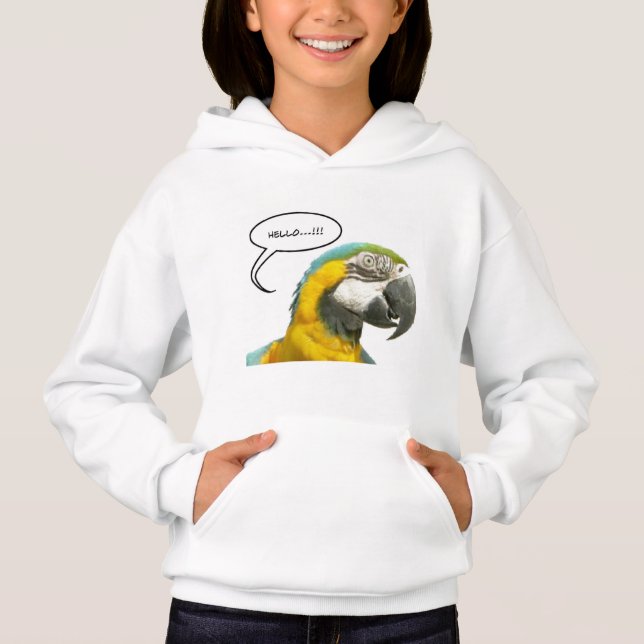 Funny Talking Parrot Face Hoodie (Vorderseite)