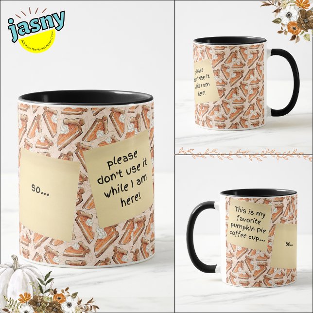 Funny Talking Pumpkin Pie Pieces Zwei-Toned Tasse (Von Creator hochgeladen)