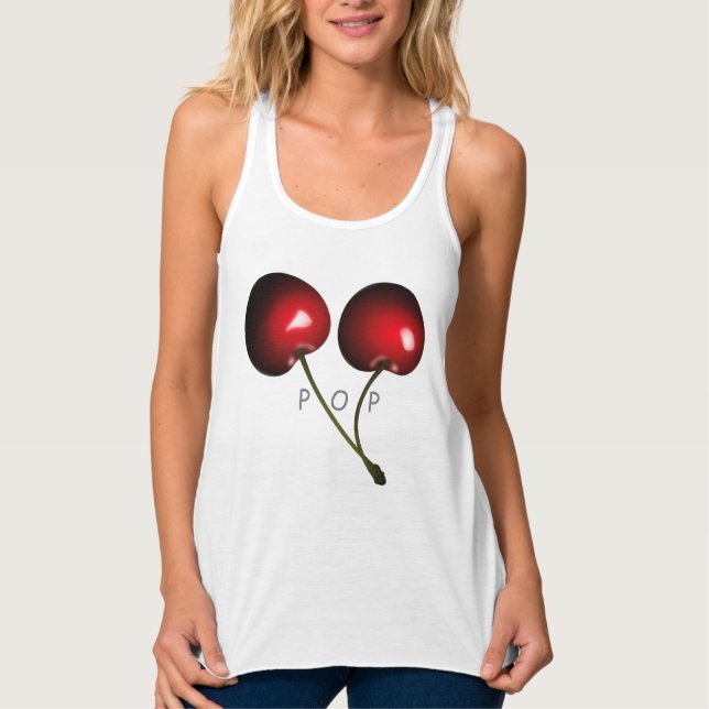 Funny Tank Top mit süßen Kirschen und Text (Vorderseite)