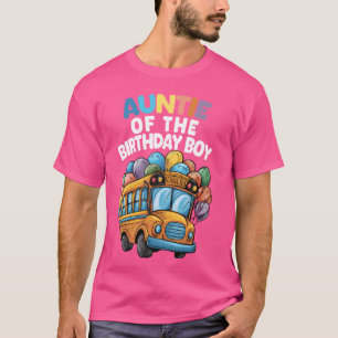 Funny Tante des Geburtstagsjungen Schulbus Birthd T-Shirt
