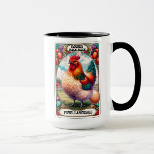 Funny Tarot Card Chicken Fowl Language Tasse