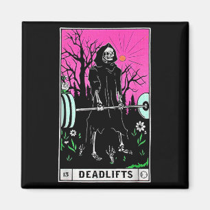 Funny Tarot Card Deadlifts Gym Workout Occult Lese Magnet