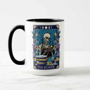Funny Tarot The Reader Card Skelett Tasse