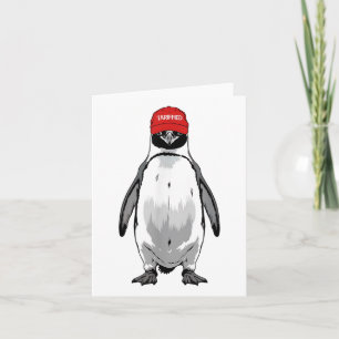 Funny Tarrified Pinguin Anti Trump Tarrif Karte