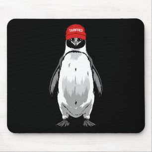 Funny Tarrified Pinguin Anti Trump Tarrif Mousepad