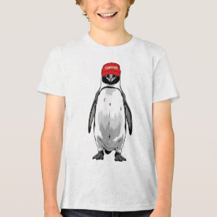 Funny Tarrified Pinguin Anti Trump Tarrif Tri-Blend Shirt