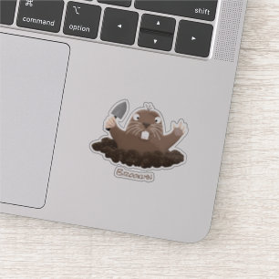 Funny Taschengopher Graben Cartoon Illustration Aufkleber