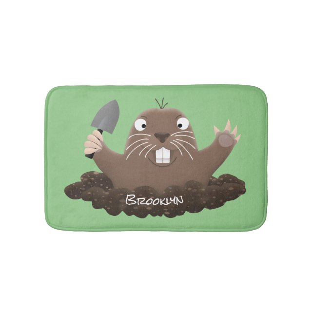 Funny Taschengopher Graben Cartoon Illustration Badematte (Vorderseite)