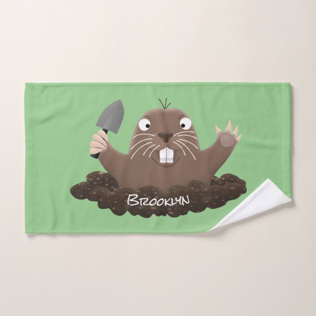 Funny Taschengopher Graben Cartoon Illustration Badhandtuch Set (Handtuch)