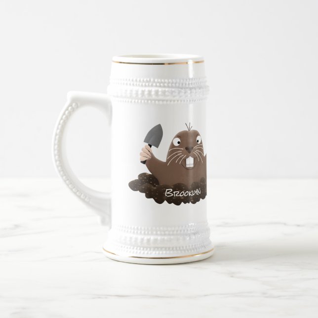 Funny Taschengopher Graben Cartoon Illustration Bierglas (Links)