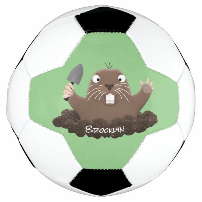 Funny Taschengopher Graben Cartoon Illustration Fußball (Vorderseite)