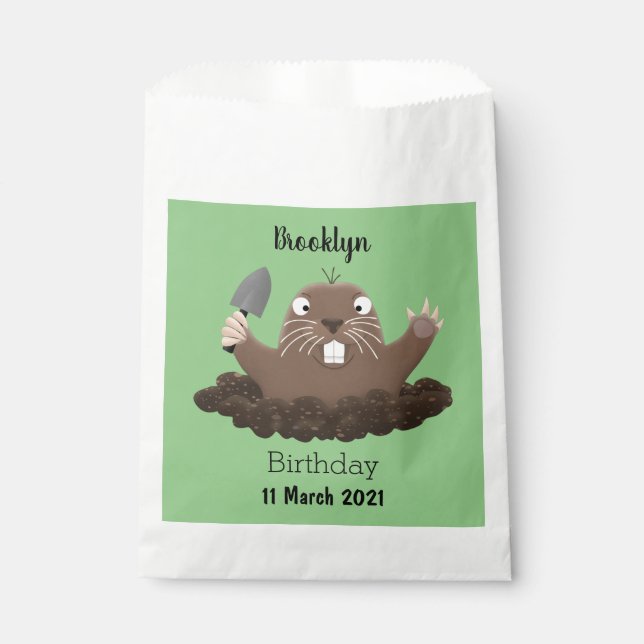 Funny Taschengopher Graben Cartoon Illustration Geschenktütchen (Vorderseite)
