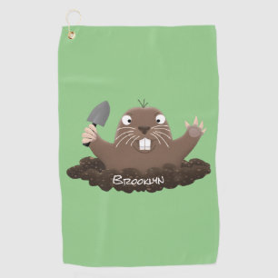 Funny Taschengopher Graben Cartoon Illustration Golfhandtuch