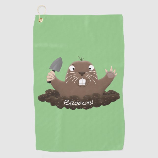 Funny Taschengopher Graben Cartoon Illustration Golfhandtuch (Vorderseite)