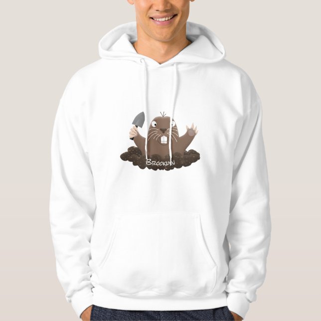 Funny Taschengopher Graben Cartoon Illustration Hoodie (Vorderseite)