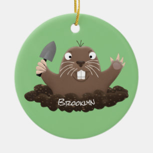 Funny Taschengopher Graben Cartoon Illustration Keramik Ornament