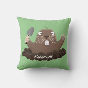 Funny Taschengopher Graben Cartoon Illustration Kissen