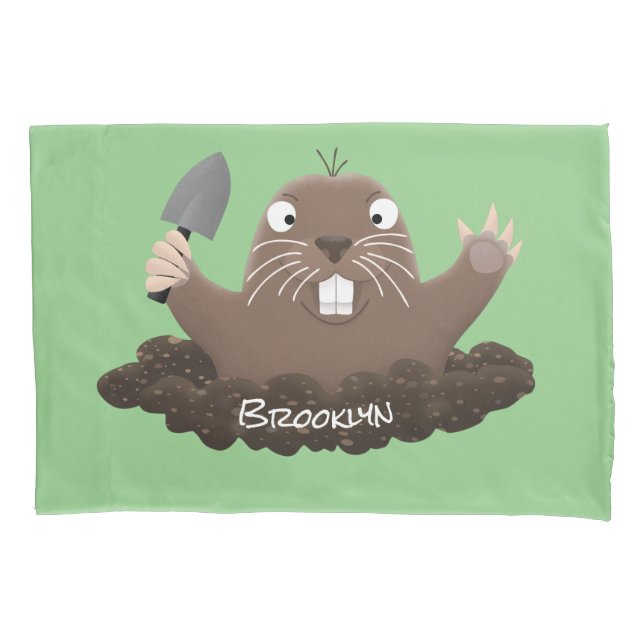 Funny Taschengopher Graben Cartoon Illustration Kissenbezug (Vorderseite)