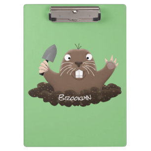 Funny Taschengopher Graben Cartoon Illustration Klemmbrett