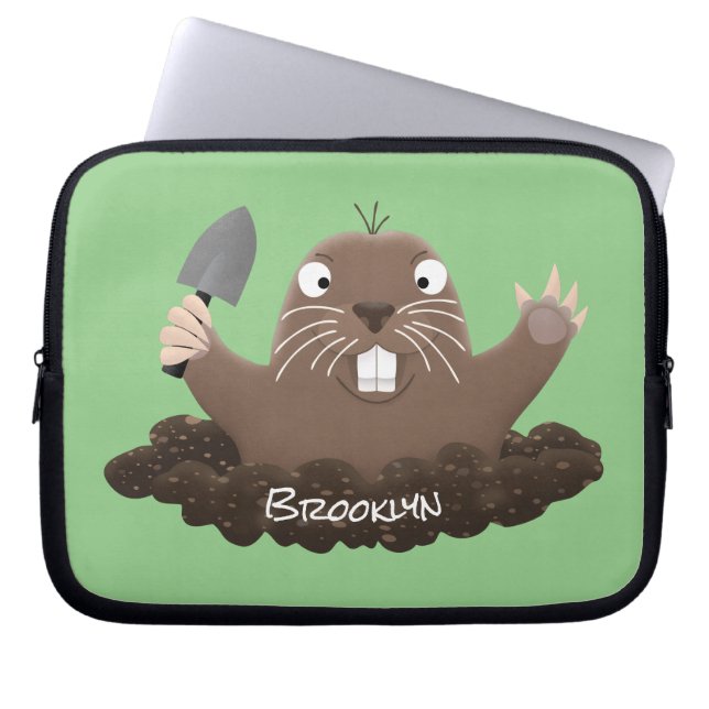 Funny Taschengopher Graben Cartoon Illustration Laptopschutzhülle (Vorderseite)