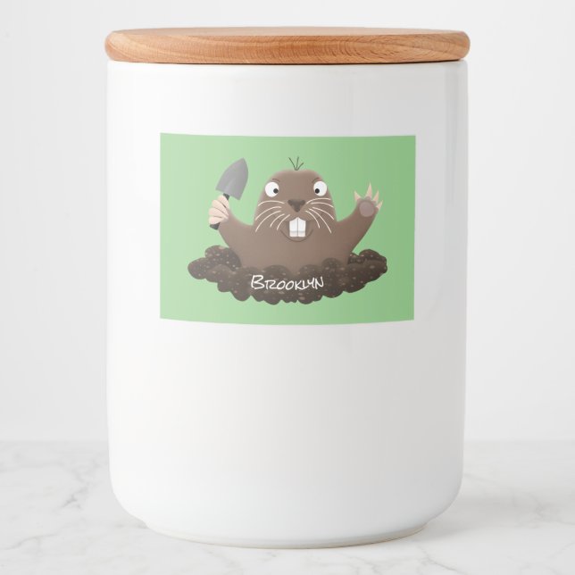 Funny Taschengopher Graben Cartoon Illustration Lebensmitteletikett (Vorderseite)