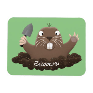 Funny Taschengopher Graben Cartoon Illustration Magnet