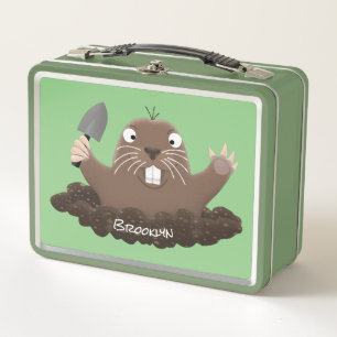 Funny Taschengopher Graben Cartoon Illustration Metall Brotdose