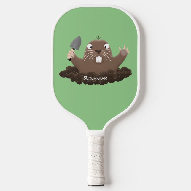 Funny Taschengopher Graben Cartoon Illustration Pickleball Schläger (Vorderseite)