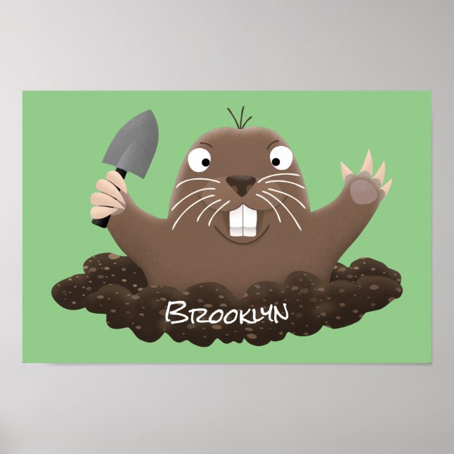 Funny Taschengopher Graben Cartoon Illustration Poster (Vorne)