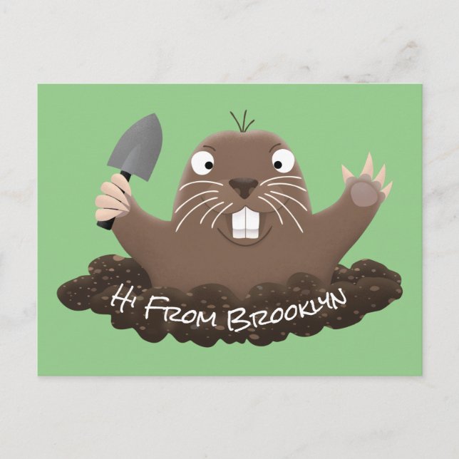 Funny Taschengopher Graben Cartoon Illustration Postkarte (Vorderseite)