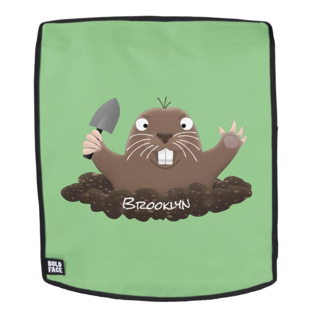 Funny Taschengopher Graben Cartoon Illustration Rucksack (Abnehmbare Front)