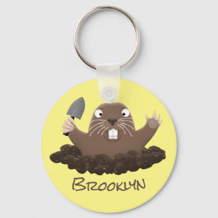 Funny Taschengopher Graben Cartoon Illustration Schlüsselanhänger