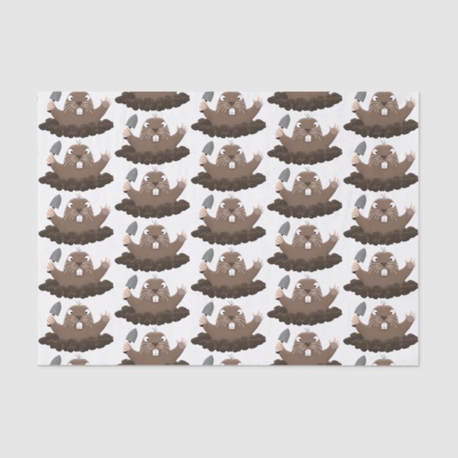 Funny Taschengopher Graben Cartoon Illustration Seidenpapier (Vorderseite)