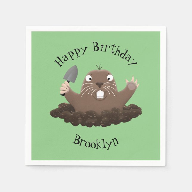 Funny Taschengopher Graben Cartoon Illustration Serviette (Vorderseite)