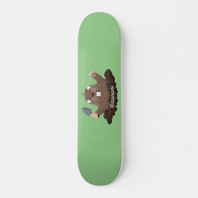 Funny Taschengopher Graben Cartoon Illustration Skateboard (Vorne)