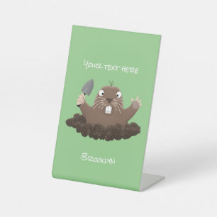 Funny Taschengopher Graben Cartoon Illustration Sockelschild