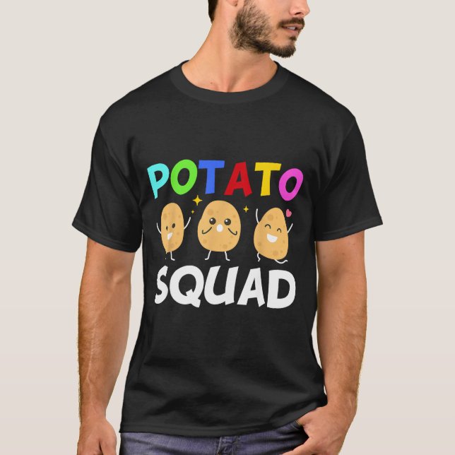 Funny Tato Squad Vegetable Chip Eater French Fries T-Shirt (Vorderseite)