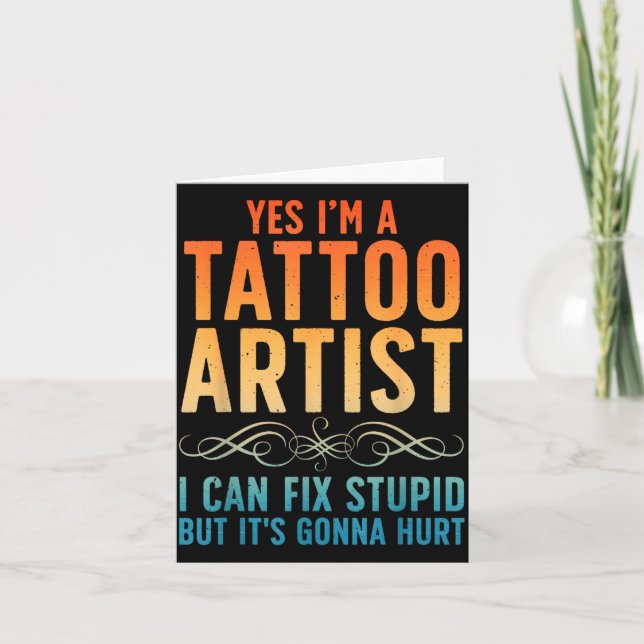 Funny Tattoo Artist Art For Men Women Tattooer Tat Karte (Vorderseite)