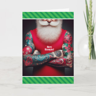 Funny Tattooed Santa - Ink the Halls Feiertagskarte