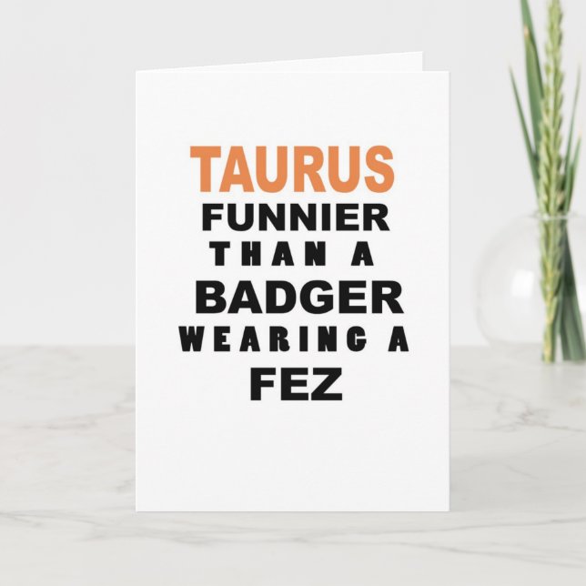 Funny Taurus Birthday Card Karte (Vorderseite)