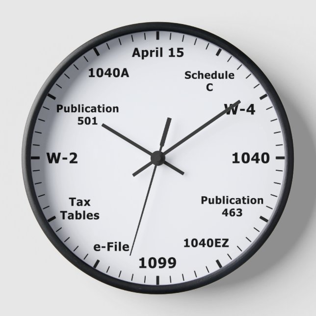 Funny Tax Season CPA Buchhalterin Office Clock Uhr (Vorderseite)