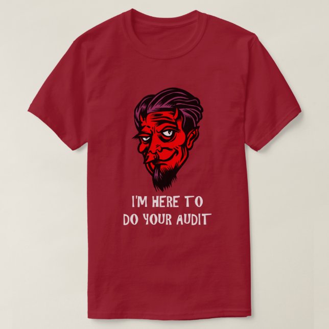 Funny Tax Theme Devil Face Audit Hells Spaß IRS T-Shirt (Design vorne)