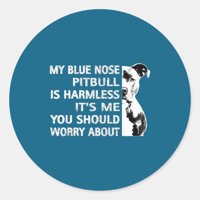 Funny Tbull Quote Blue Nose Tbull Design Cool Dog  Runder Aufkleber (Vorderseite)