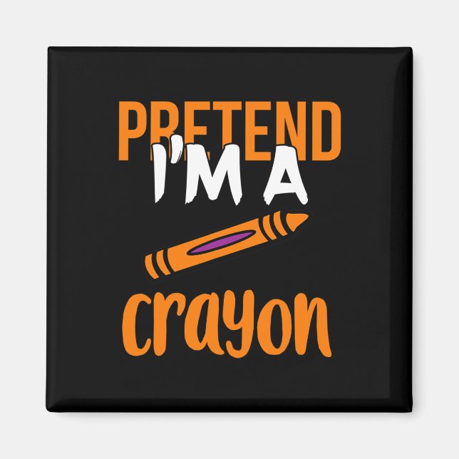 Funny Teacher, als wäre ich ein Crayon Halloween-G Magnet (Vorne)